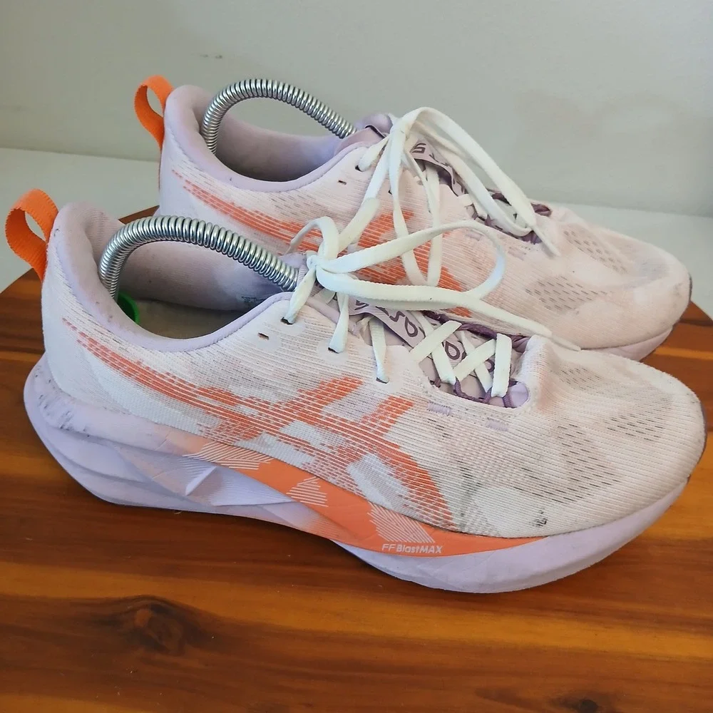 ASICS Novablast 5 Womens 10 Pink Orange FF Blast Running Shoes Mesh 1012B765